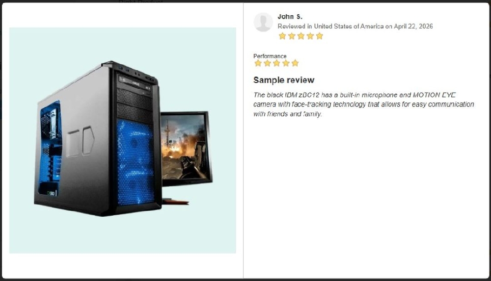 nopcommerce extended product review plugin displays customer review images in a popup